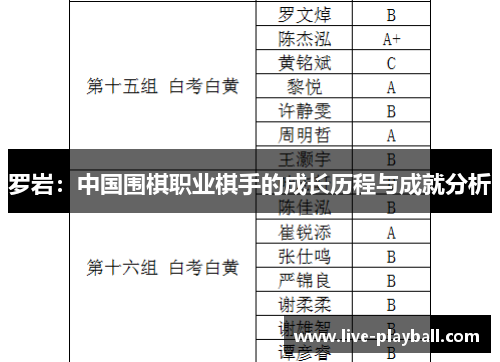 罗岩：中国围棋职业棋手的成长历程与成就分析